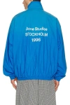 Acne Studios Olando Logo-print Cotton-poplin Jacket In Blue