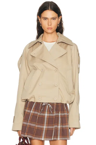 Acne Studios Oleo Twill Trench Jacket In Pale Beige