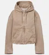 Acne Studios Womens Charcoal Grey Gathered-hem Drawstring-hooded Woven Bomber Jacket In Grey