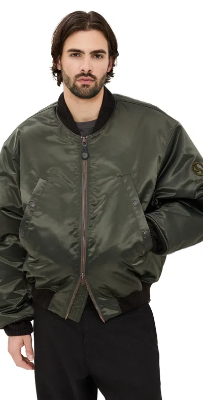 Acne Studios Olive Bomber Jacket Military Green
