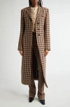 Acne Studios Omaha Check Single Breasted Bouclé Overcoat In Beige/brown