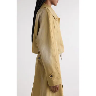 Acne Studios Omary Cotton Twill Crop Jacket In Faded Ochre Drv