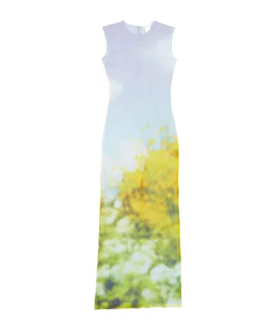 Acne Studios Ombré-print Midi Dress In Blue