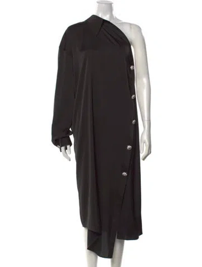 Pre-owned Acne Studios One-shoulder Knee-length Dress In Black