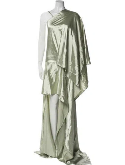 Pre-owned Acne Studios One-shoulder Long Dress In Green