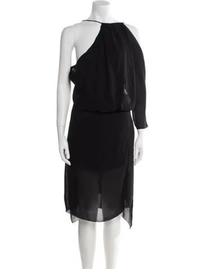 Pre-owned Acne Studios One-shoulder Midi Length Dress In Black