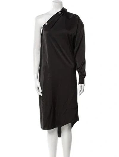 Pre-owned Acne Studios One-shoulder Midi Length Dress In Black