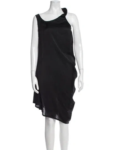 Pre-owned Acne Studios One-shoulder Midi Length Dress In Black