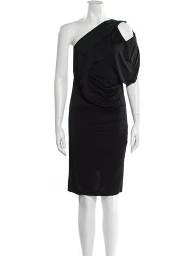 Pre-owned Acne Studios One-shoulder Mini Dress In Black