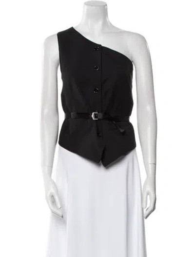 Pre-owned Acne Studios One-shoulder Sleeveless Crop Top In Black