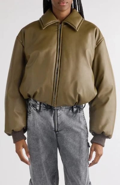 Acne Studios Onnea Coated Bomber Jacket In Brown