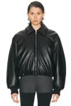 Acne Studios Bomber Jacket Crafted From Faux Leather Leather Jackets Black In Black