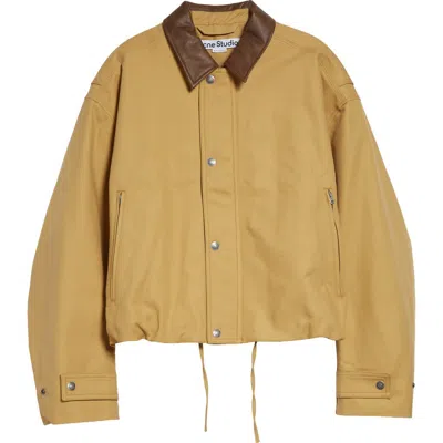 Acne Studios Mens Sand Beige Opado Double Cotton-satin Jacket In Brown