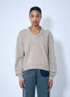 Acne Studios Open Back Wool Knit In Gray