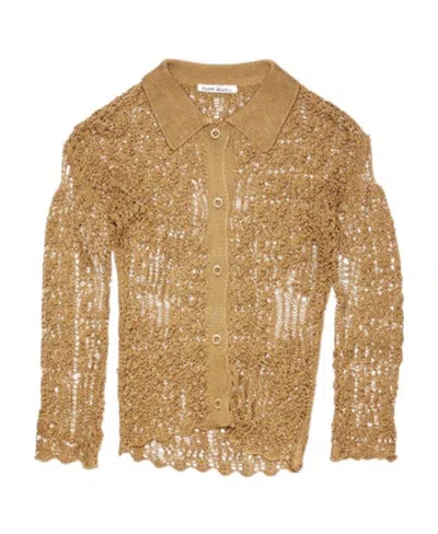 Acne Studios Open-knit Shirt In Nude