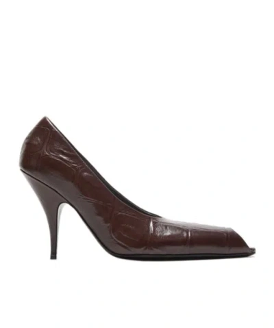 Acne Studios Open-toe High Heels In Chocolate Brown