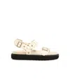 Acne Studios Leather Platform Sandals In Nude