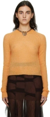 Acne Studios Orange Crewneck Sweater In Apricot Orange