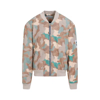 Acne Studios Orange Green Cotton Jacket