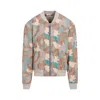 Acne Studios Beige Camouflage Print Bomber Jacket For Men In Multicolor