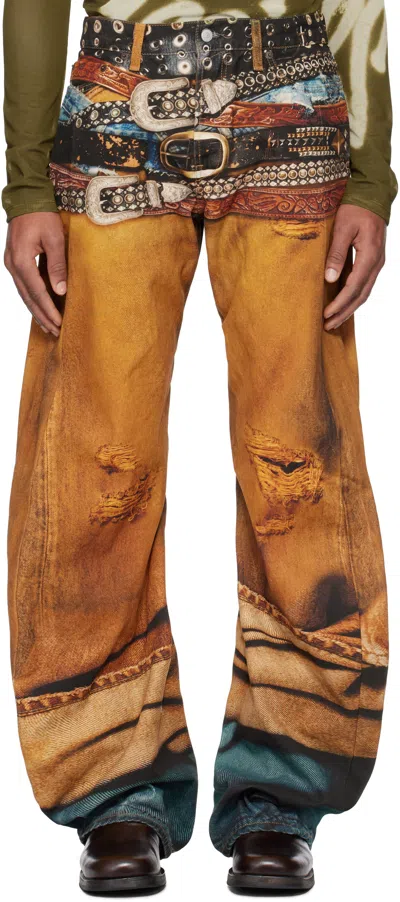 Acne Studios Orange Loose Fit 2006m Jeans In Aby Rust Orange