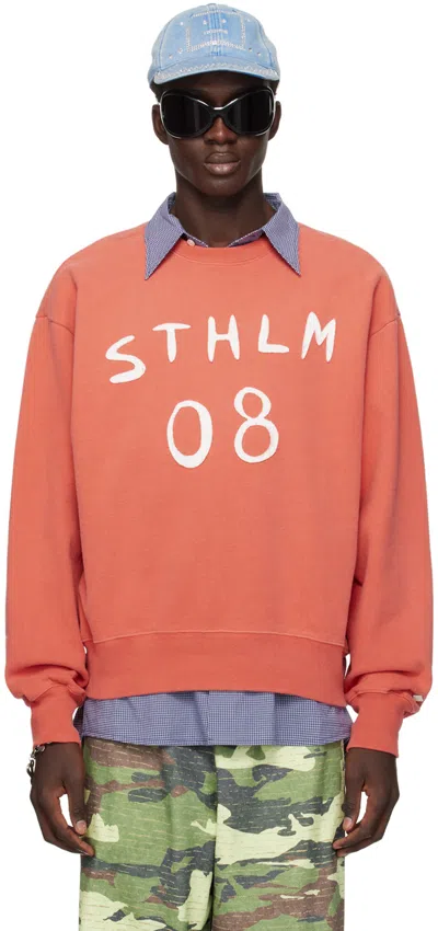 Acne Studios Orange Print Sweater In Djk Chili Orange