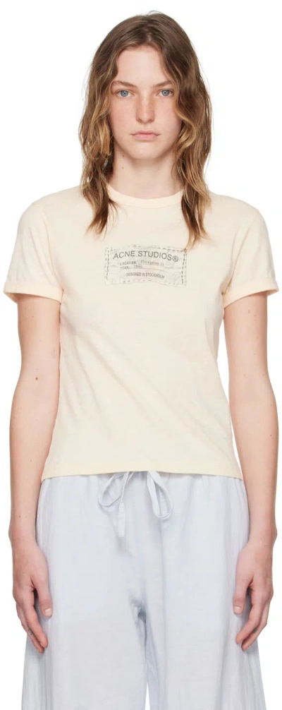 Acne Studios Printed Cotton-jersey T-shirt In Light Peach