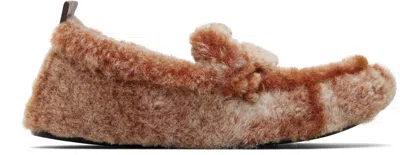 Acne Studios Orange Shearling Loafers