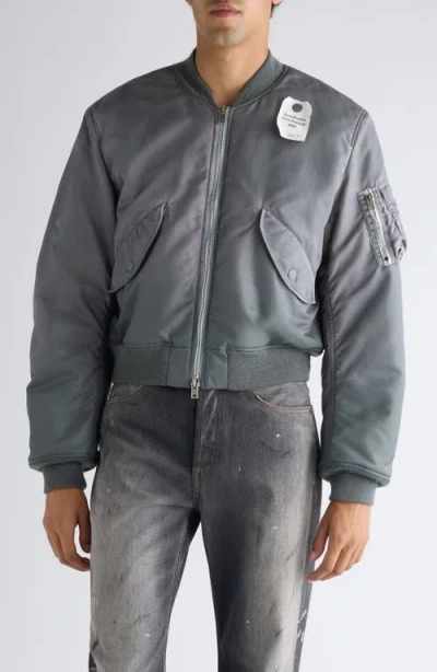 Acne Studios Orby Nylon Twill Bomber Jacket In Gray
