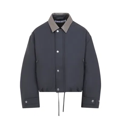 Acne Studios Carbon Grey Bomber Jacket In Organic Cotton Satin In Gray