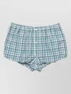 Acne Studios Organic Cotton Lounge Shorts Plaid Pattern In Blue