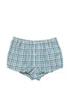 Acne Studios Organic Cotton Lounge Shorts Plaid Pattern In Blue