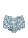 Acne Studios Organic Cotton Lounge Shorts Plaid Pattern In Blue