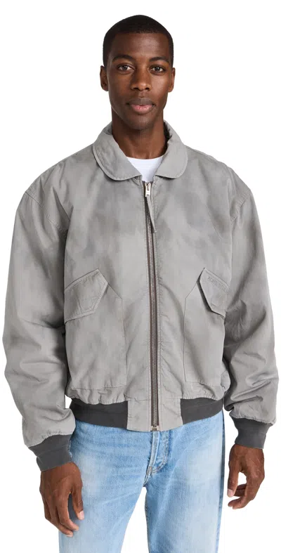 Acne Studios Orlinga Cotton Twill Bomber Jacket Mid Grey