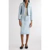 Acne Studios Osky Padded Denim Crop Jacket In Light Blue