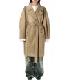 Acne Studios Ostrid Cotton Twill Trench Coat In Brown