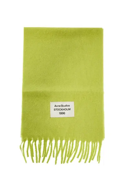 Acne Studios Green Fringe Alpaca Scarf