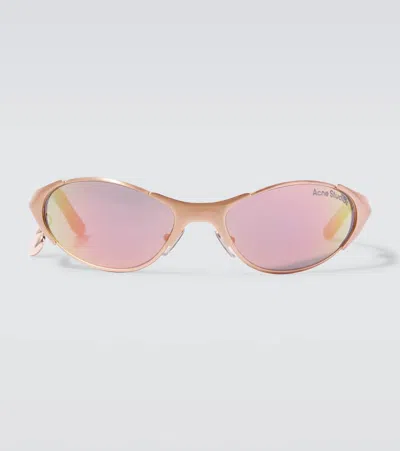 Acne Studios Ovale Sonnenbrille In Silber