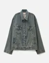 Acne Studios Kataya Delta Denim Oversized Jacket In Blue