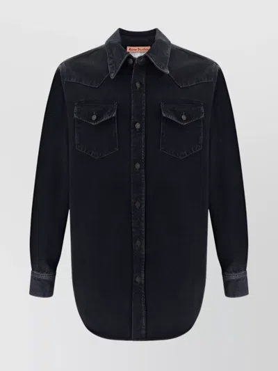 Acne Studios Long-sleeve Denim Shirt In Blue