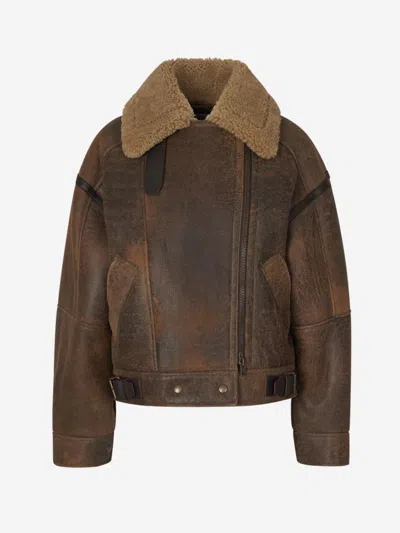 Acne Studios Oversize Double Face Jacket In Brown