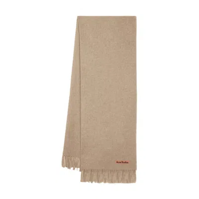 Acne Studios Oversize Fringed Scarf In Sand