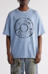 ACNE STUDIOS ACNE STUDIOS OVERSIZE RIPPED LOGO GRAPHIC T-SHIRT