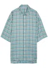 Acne Studios Oversized Checked Woven Shirt In Blue