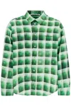 Acne Studios Oversized Checkered Cotton Flannel Shirt In Green