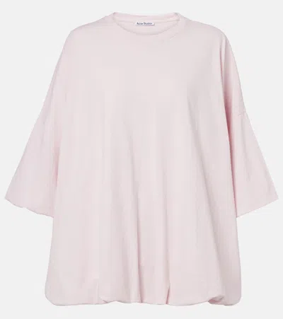 Acne Studios Oversized Cotton-blend Jersey T-shirt In Pink