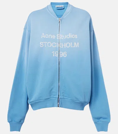 Acne Studios Fiah Garment-dyed Printed Cotton-blend Jersey Zip-up Sweatshirt In Multi