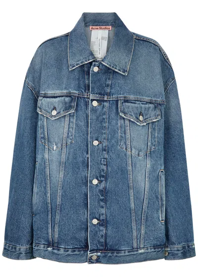 Acne Studios Oversized Distressed Denim Jacket In Blue