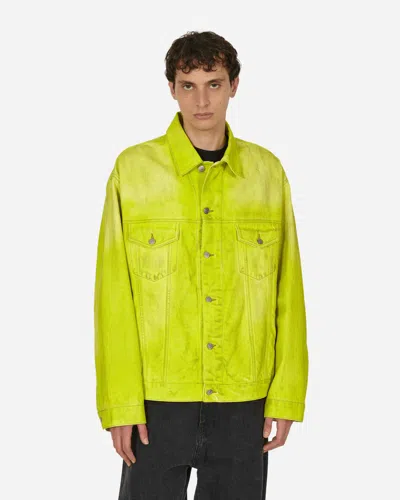 Acne Studios Oversized Fit Denim Jacket Neon In Yellow