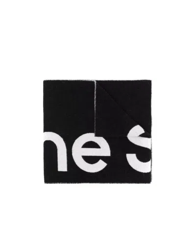 Acne Studios Oversized Jacquard Logo Scarf In White